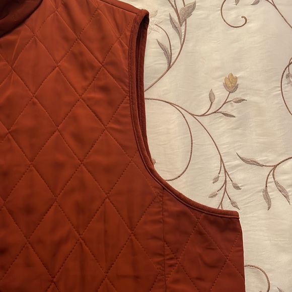 Talbots Mens Deep Orange Diamond Pattern Vest. Mint Condition - Picture 12 of 15